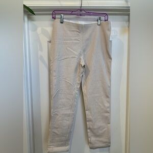 a new day Cream and White Striped Women's Cropped Pants